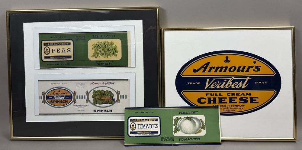 Lot 396: Lot Antique 3 Armour's Veribest Cheese Labels
