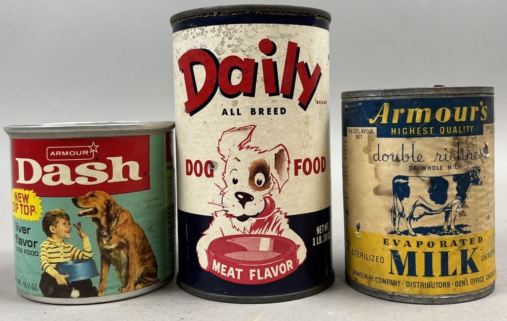 Lot 401: Lot of 3 Armour's Evaporated Milk & Dog Food