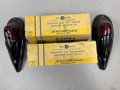 Pair K-D Lamp Company Motor Lamps Ohio. See all photos as a better idea of condition. Condition: 