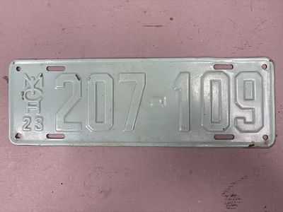 1923 Antique Teal Michigan License Plate Repainted. Repainted Condition: PLEASE NOTE WE OFFER IN 