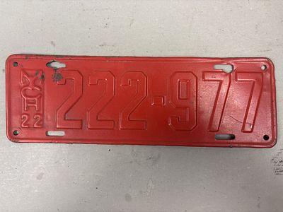 1922 Vintage Red Michigan License Plate Repainted. Repainted Condition: PLEASE NOTE WE OFFER IN 