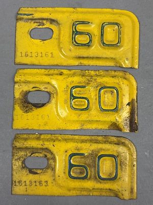 Lot 3 1960 Michigan License Plate Renewal Tags. See all photos as a better idea of condition. 