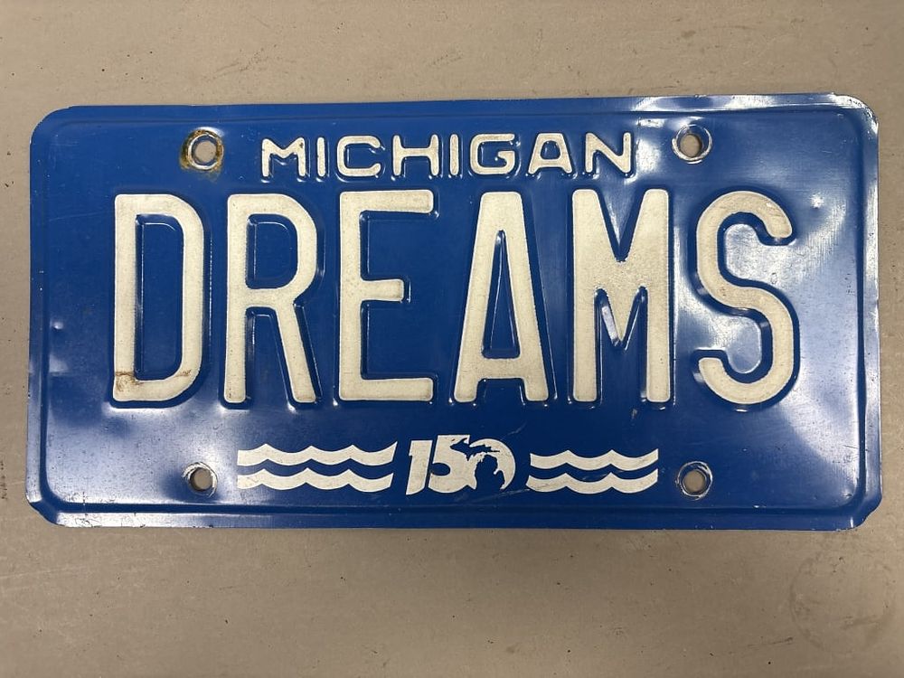 Lot 135: Michigan 150 DREAMS Personalized License Plate