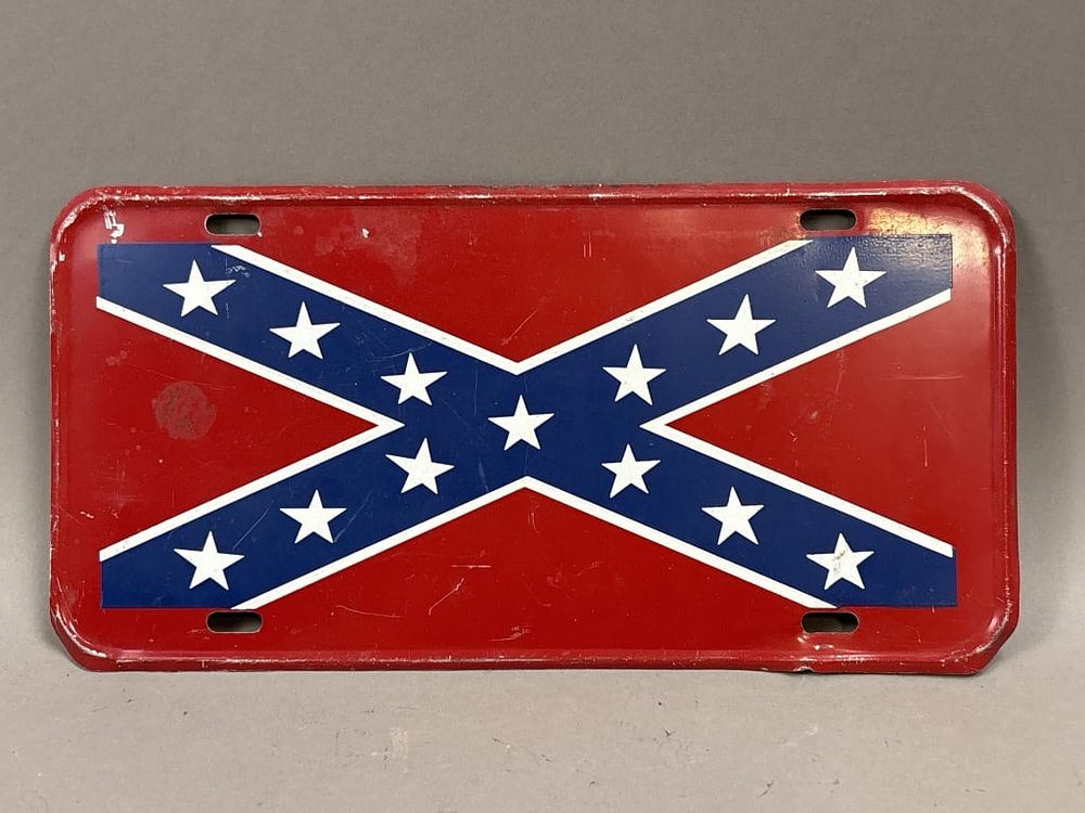 Lot 190: Vintage Metal Dixie Confederate Flag License Plate