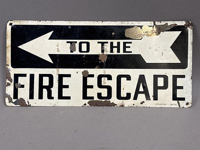 To The Fire Escape Stonehouse Denver Metal Sign. See all photos as a better idea of condition. 