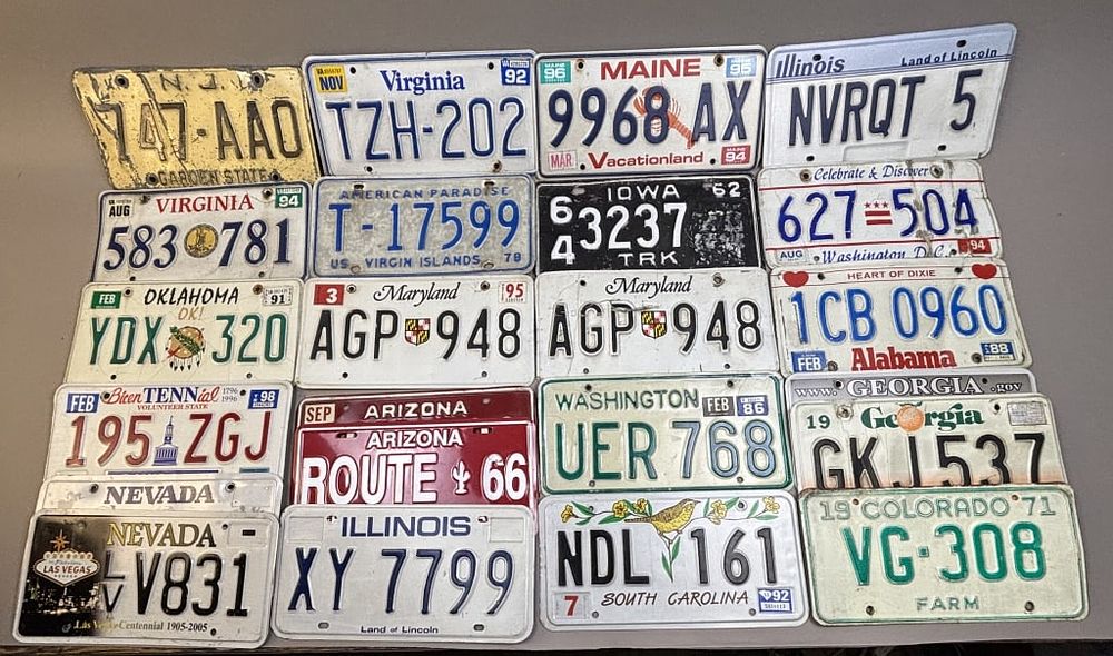 Lot 214: Lot of 23 Various States Years License Plates
