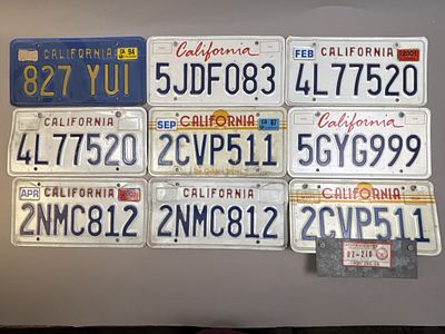 Lot 9 California 80s 90s 2000s License Plates Plates. See all photos as a better idea of 
