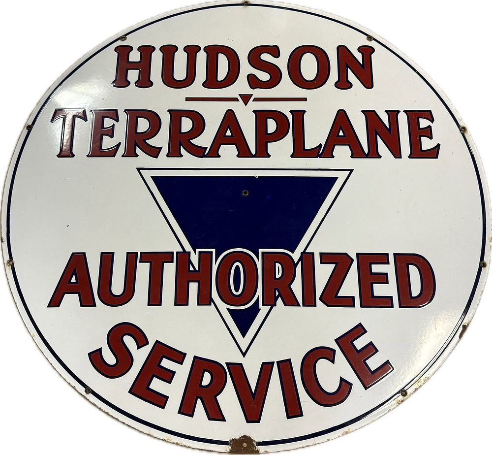 Lot 300D: Hudson Terraplane Authorized Service Porcelain Dealer Sign