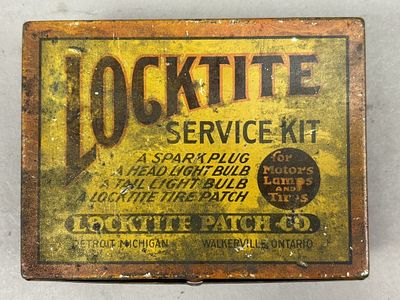 Locktite Service Kit Metal Patch Can Detroit Mich. Has some neat contents as shown including 