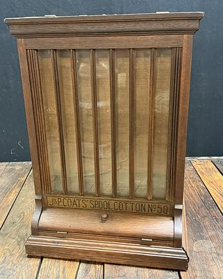 J&P Coats Spool Cotton Store Display Cabinet. 21" x 16" x 23" tall Condition: PLEASE NOTE WE 