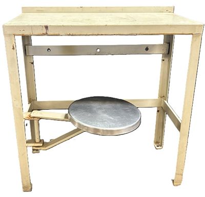 Vintage Swivel Chair Prison Desk Table Ca. 1960s. These were meant to attach to the floor of 