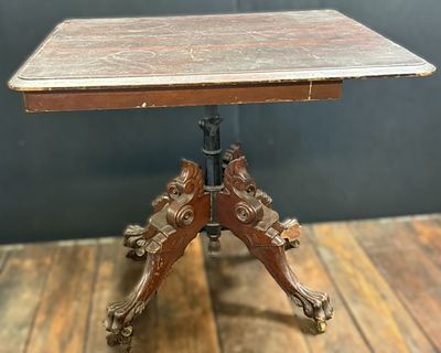 Fine Aesthetic Movement Drafting Table by G. Gates. Beautiful original griffin and lion's paw 