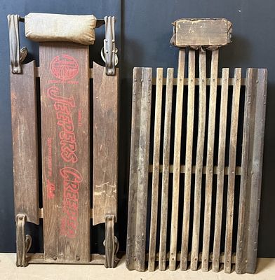 Pair Antique 20s 30s Car Jeepers Creeper. Great original automotive pair! Measurements in 