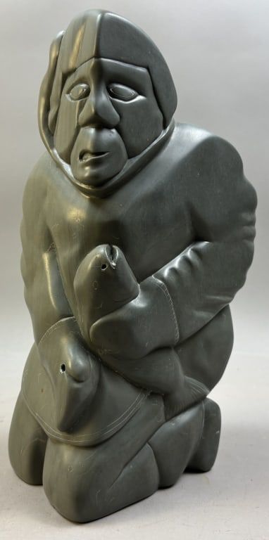 Lot 272: Inuit Soapstone Carving Indigenous Fisherman