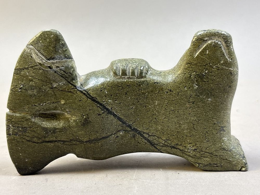 Lot 280: Inuit Soapstone Baby Seal Carving Eskimo Art