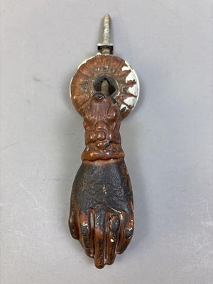 Antique Metal Hand Door Knocker w/ Hardware. Please make sure you view all photos and ask any 