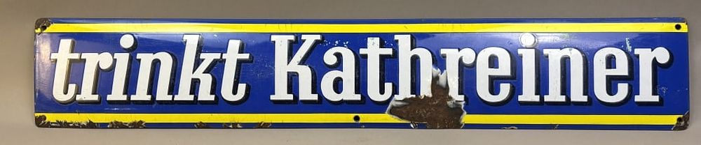 Lot 308: Vtg Drink Coffee German Porcelain Kathreiner Sign