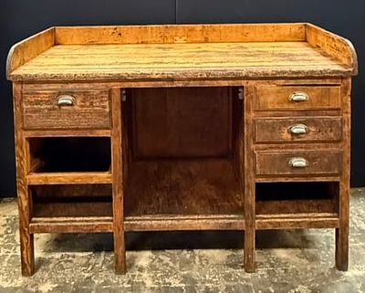 Antique Jewelers 4 Drawer Original Desk Cabinet. 60" x 27" x 42" tall - 14.5" wide drawers x 