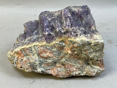 Rough Amethust Crystal w/ Earthy Mineral Base Rock. Measurements in photos PLEASE NOTE WE OFFER 