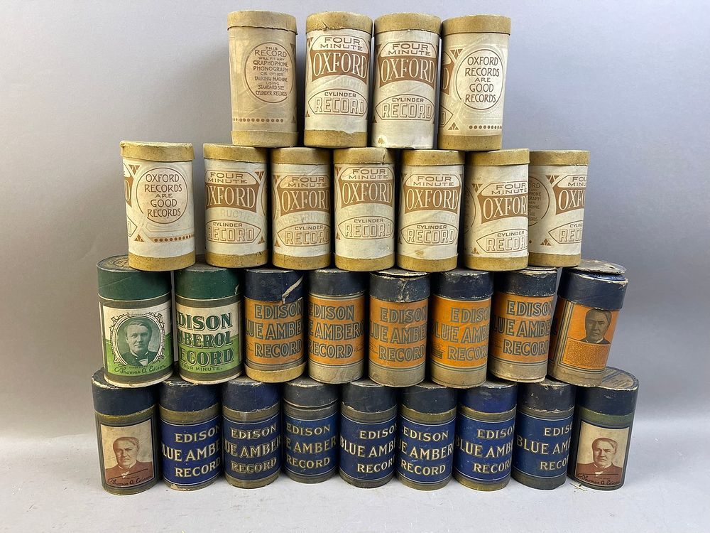 Lot 172: Vintage Mismatched Cylinders Most w/ Contents