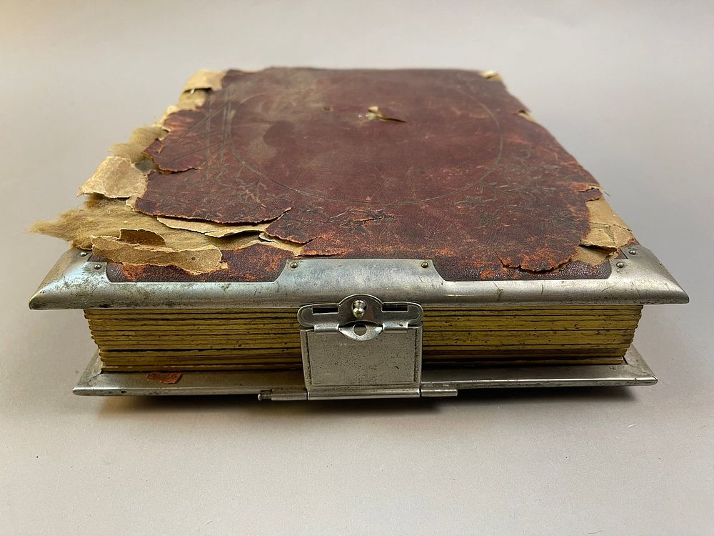 Lot 202: Antique Photo Album w/ 42 Pictures Family Children
