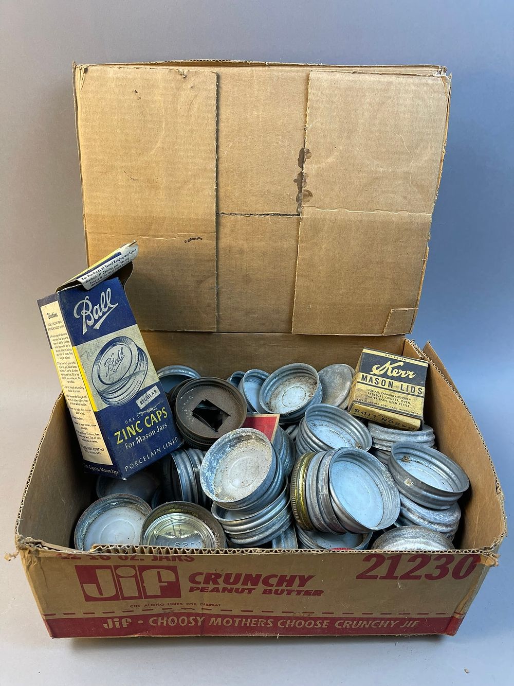 Lot 209: Vintage Mason Jar Lids and Seals Kerr Ball