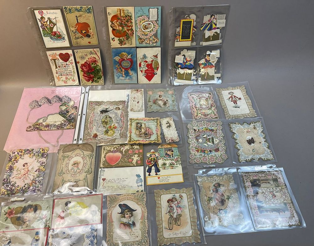 Lot 214: Lot of 39 Vintage Advertising Diecut Post Cards
