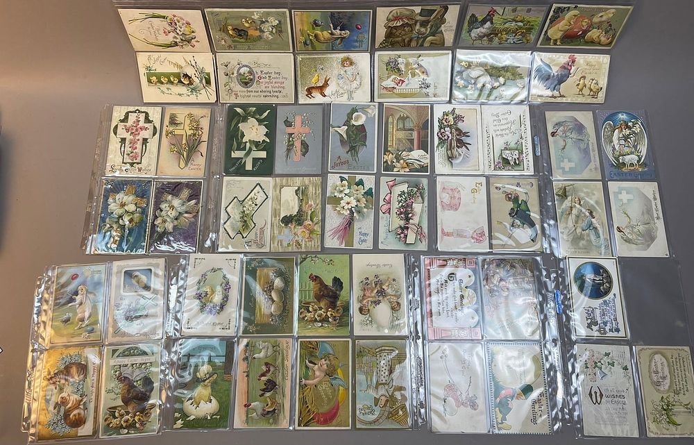 Lot 225: Lot 51 Antique Vtg 1900s Easter Holiday Postcard