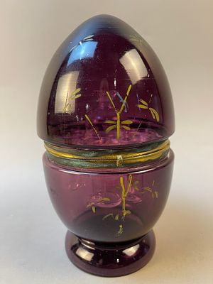Antique Cordial Liquor Egg Shaped Decanter Czech. Measurements in photos PLEASE NOTE WE OFFER IN 