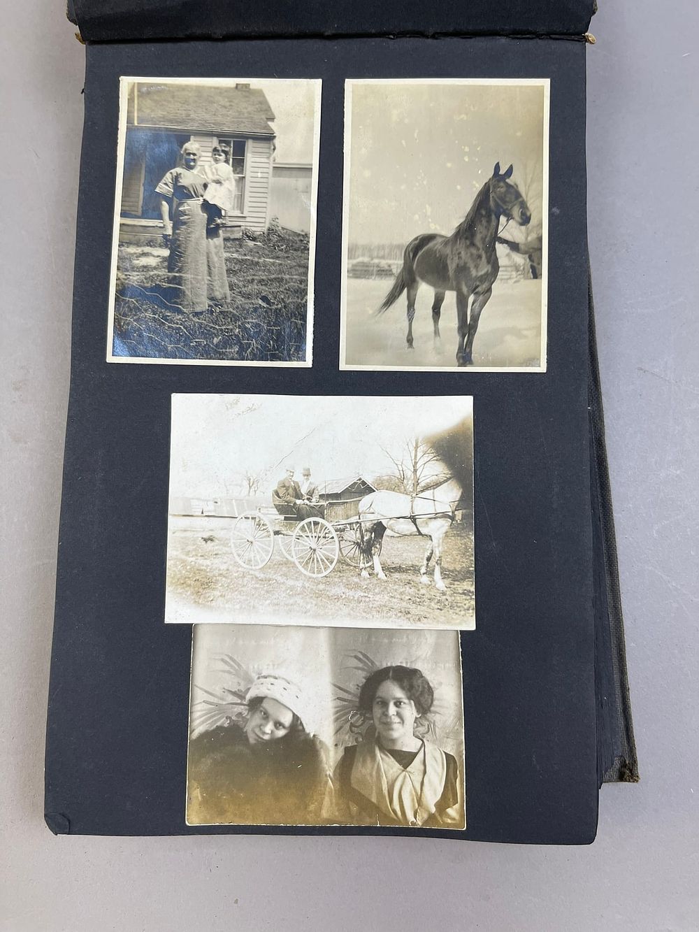Lot 258: Antique 1900s Family Photo Album & RPPC Scrapbook