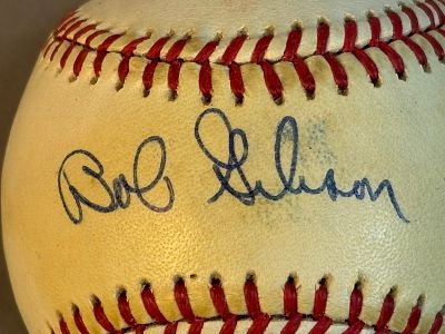 Bob Gibson Single Signed Rawlings ONL Baseball. Great original single signed Rawlings ONL 