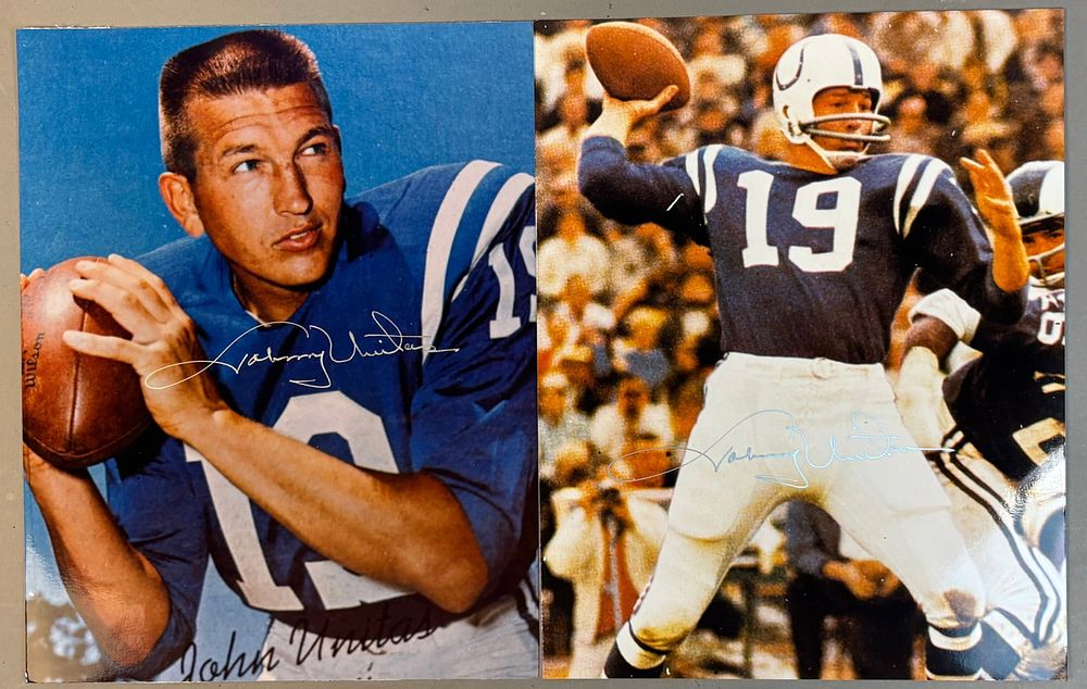 Lot 200: Johnny Unitas Pair 8x10 Signed Colts Photographs