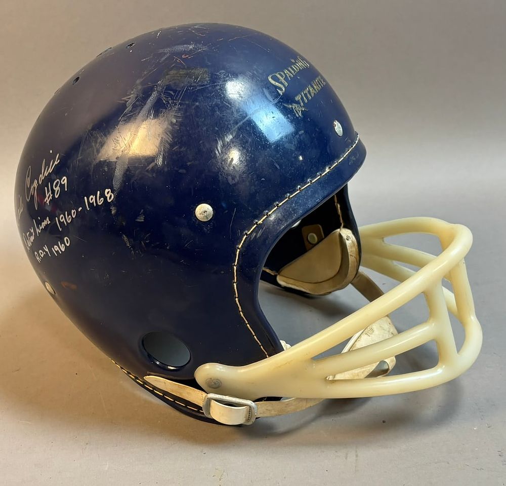 Lot 201: Gail Cogdill Detroit Lions Signed Spalding Helmet