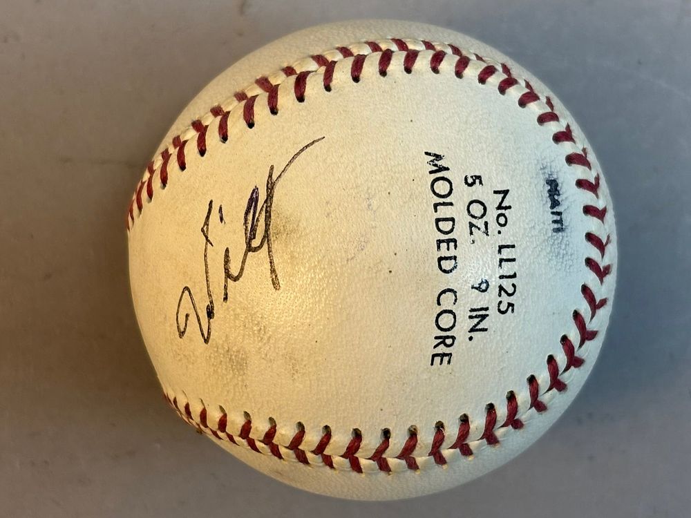 Lot 207C: Wilt Chamberlain Signed Little League Baseball