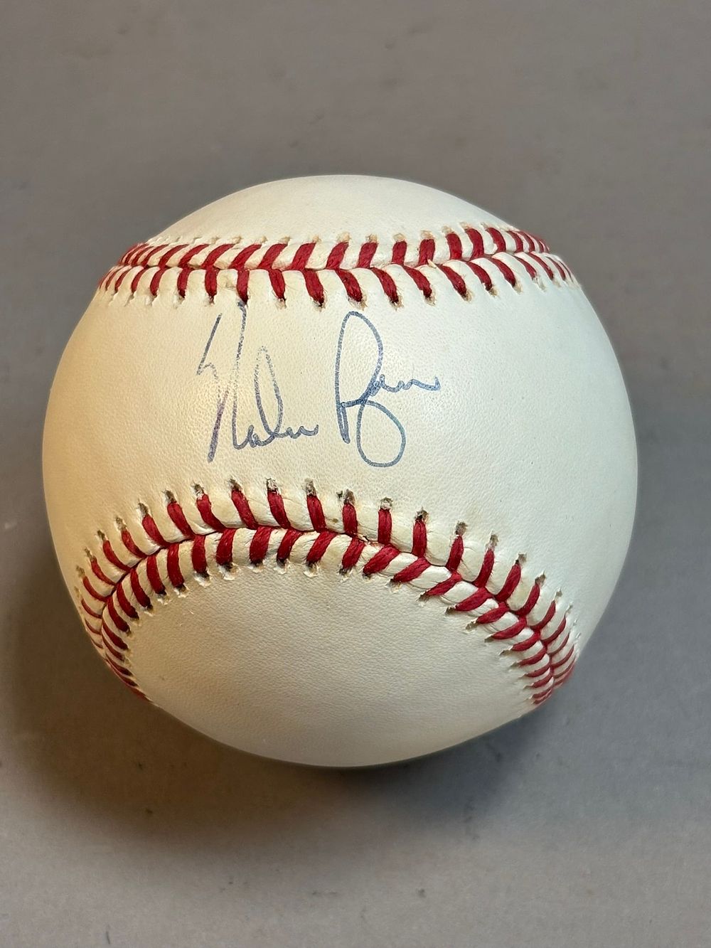 Lot 216: Nolan Ryan Single Signed Rawlings Brown Baseball