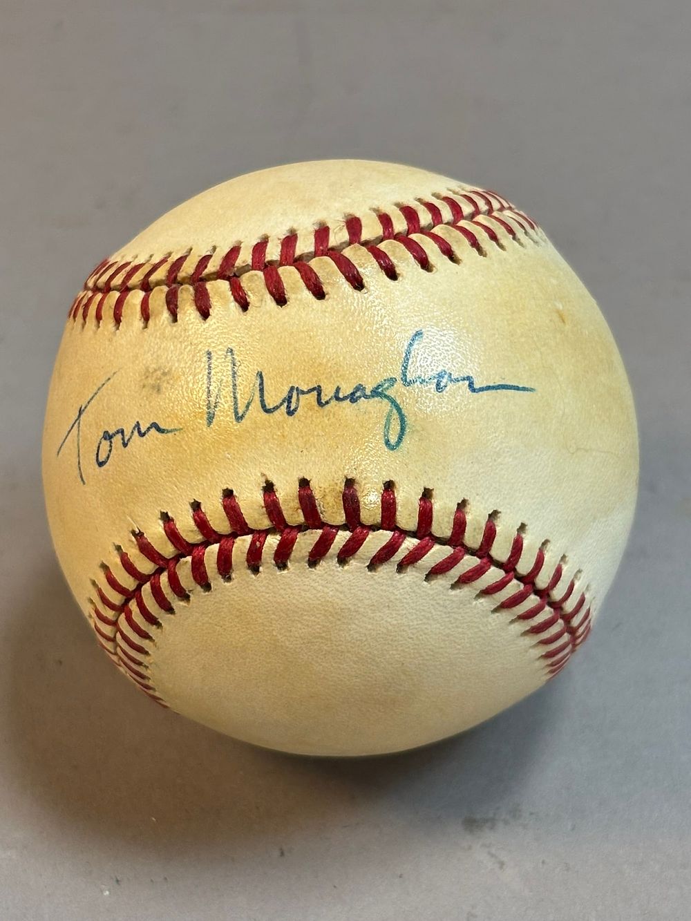 Lot 218: Tom Monaghan Signed Rawlings Haiti Brown Baseball