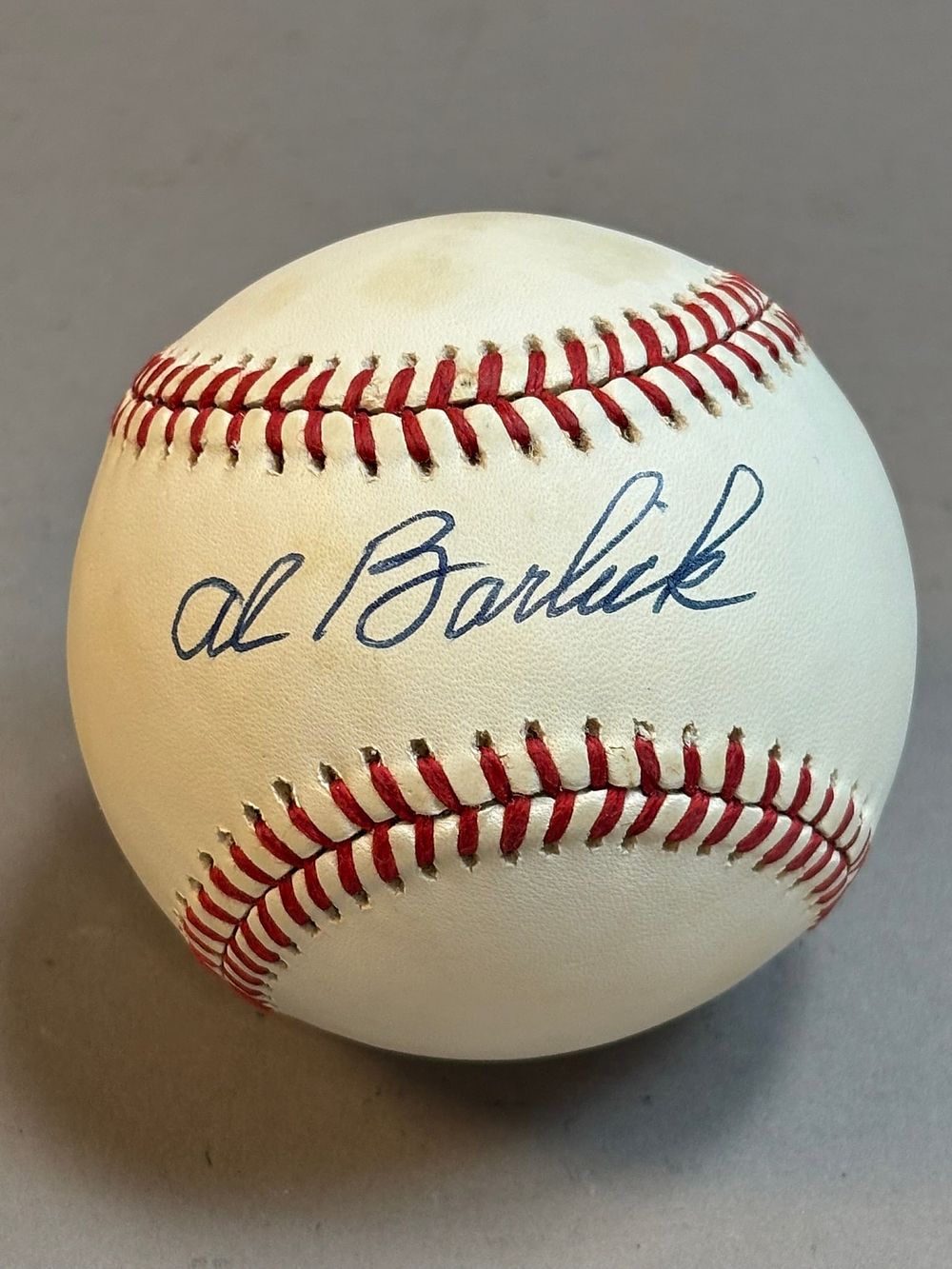 Lot 224: Al Barlick Umpire Signed Rawlings White Baseball