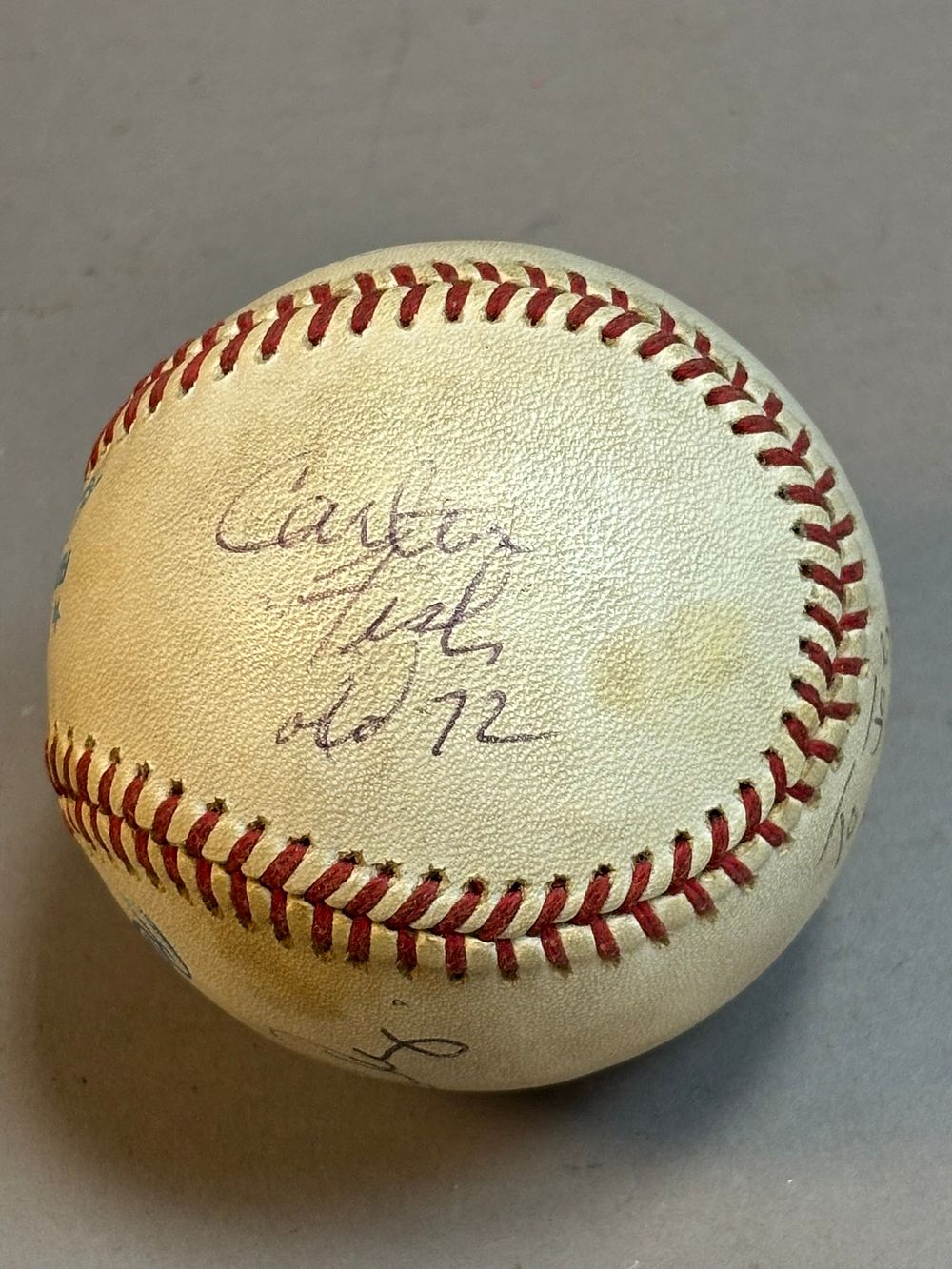 Lot 237: Carlton Fisk Olds 1972 Multi Signed Rawlings Ball
