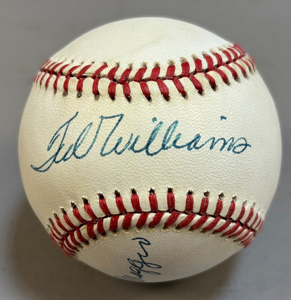 Lot 240: Ted Williams & Joe DiMaggio Rawlings Brown Ball