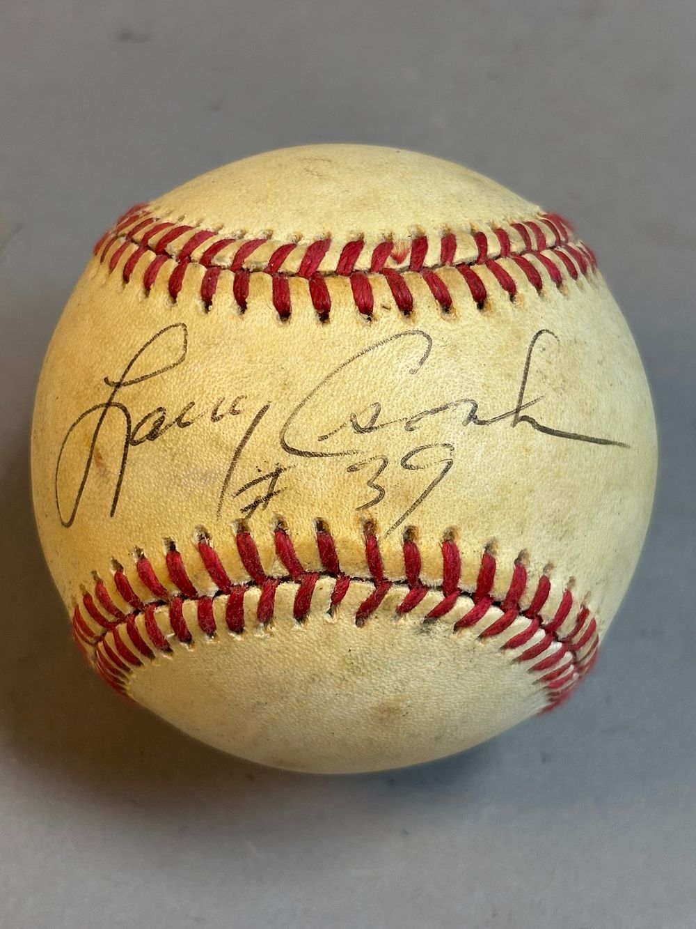 Lot 241: Larry Csonka #39 Single Signed Rawlings Haiti Ball