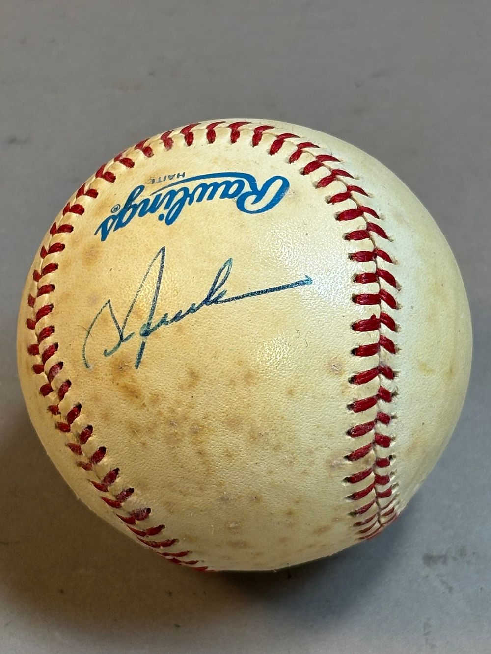 Lot 253: Bill Freehan Signed Rawlings Brown Haiti Baseball