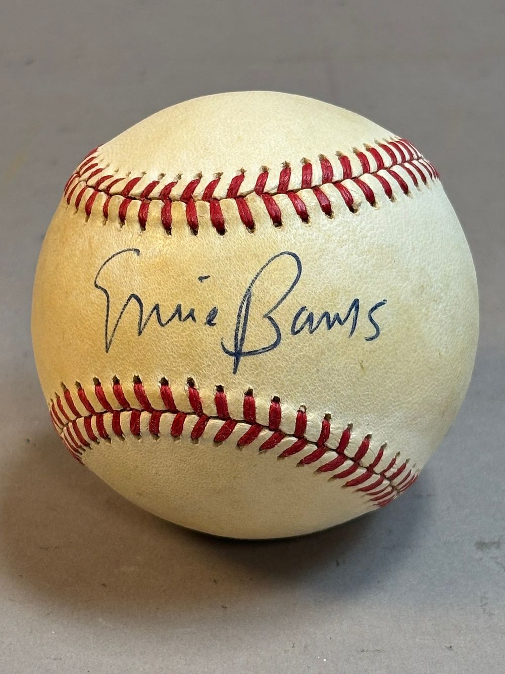 Lot 263: Ernie Banks Signed Feeney Rawlings Baseball