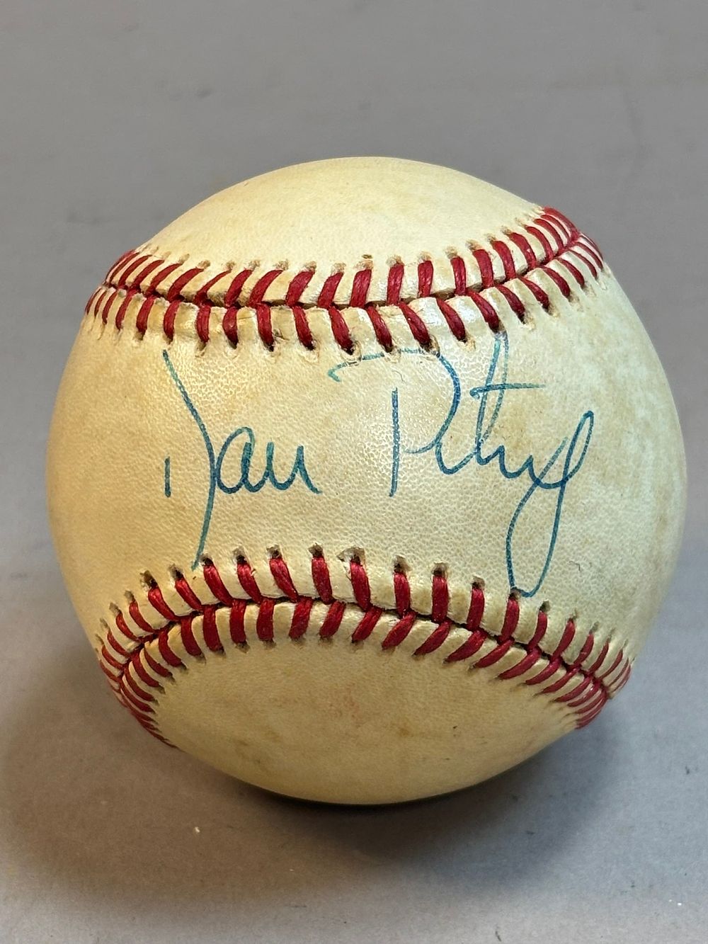 Lot 264: Dan Petry Single Signed Rawlings Brown Baseball