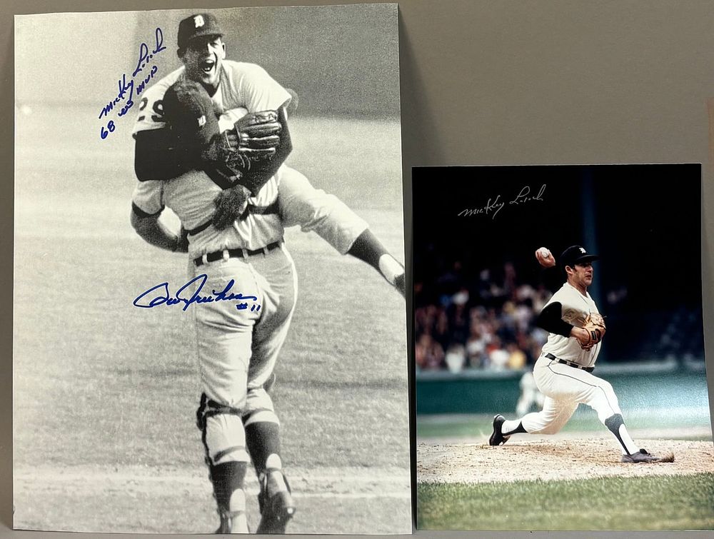 Lot 293: 2 Mickey Lolich Bill Freehan Signed Tigers Photos