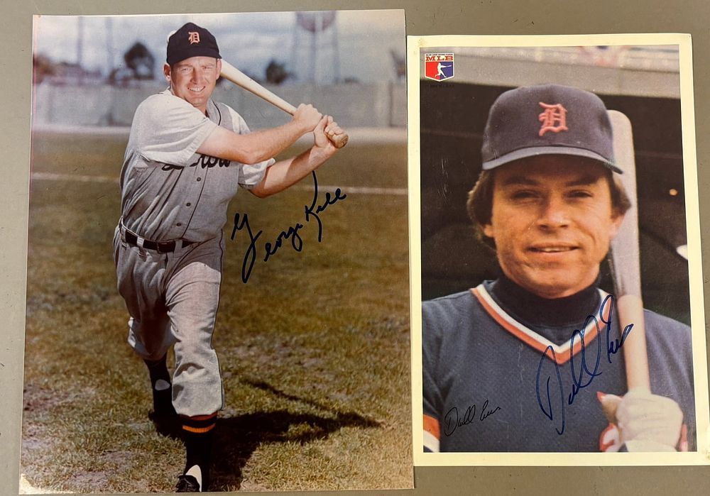 Lot 294: 2 Darrell Evans & George Kell Signed Tigers Photos
