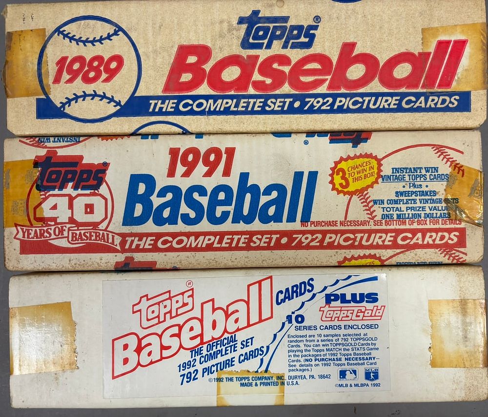 Lot 322: 1989 90 91 Topps Baseball Complete Factory Box