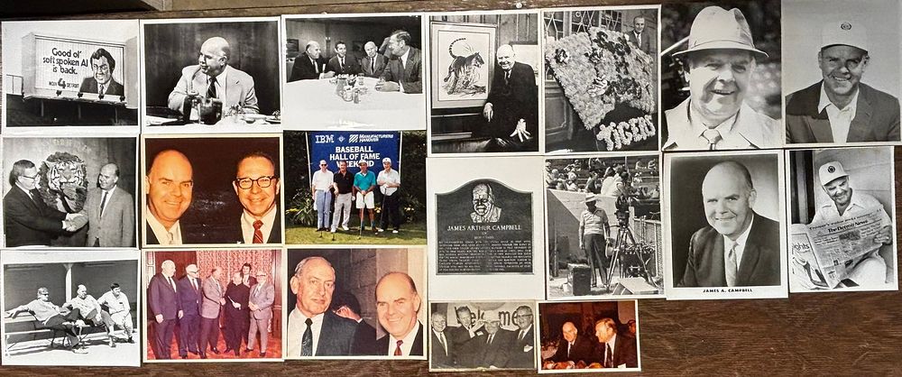 Lot 340: Lot 19 Jim Campbell Detroit Tigers GM 8x10 PHOTOS