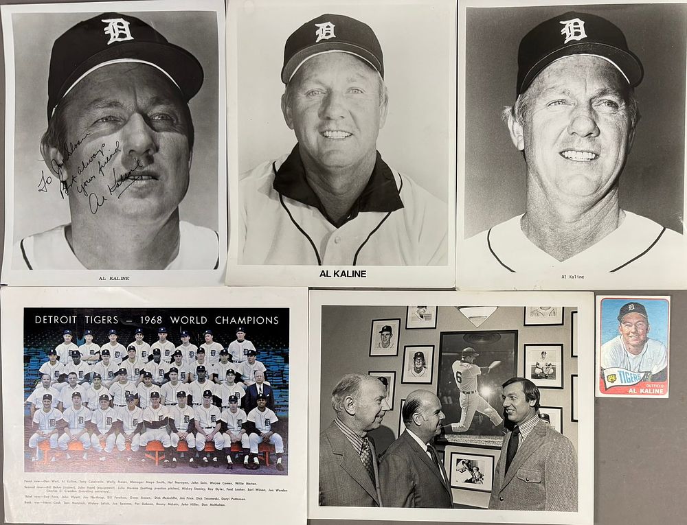 Lot 344: Detroit Tigers HOF Kaline Signed Photos 1965 Topps