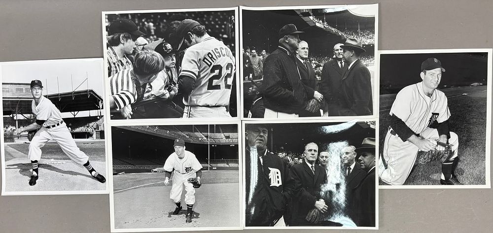 Lot 345: 6 Detroit Tigers Type 1 Kuenzel Baseball Photos