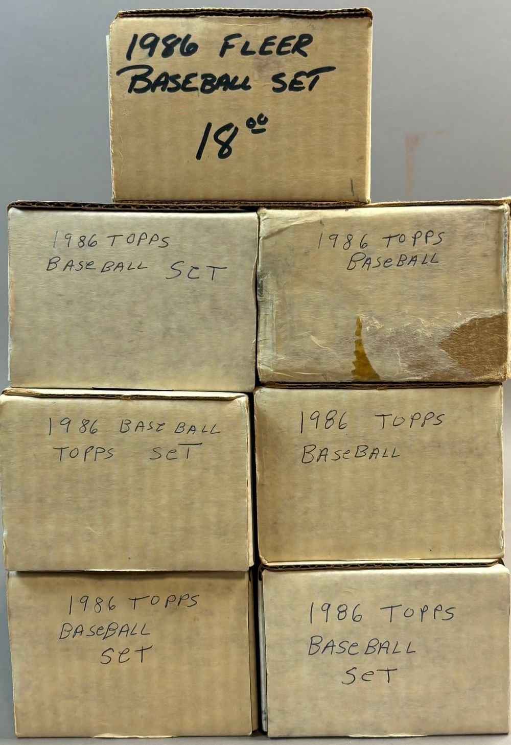 Lot 356: 7 1986 Topps & Fleer Complete Baseball Card Set